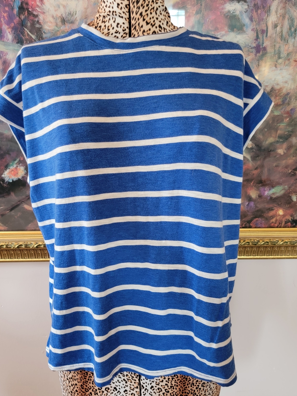 Sonoma Blue and White Striped Boatneck Tee